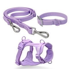 Mode Haustier PVC Zugseil Kragen Nylon Gummi-Beschichtet Wasserdicht Hund Harness Anti-Biss Hund Leine