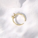 Mode Herzform Kupfer Offener Ring Vergoldet Zirkon Kupfer Ringe 1 Stckpicture10