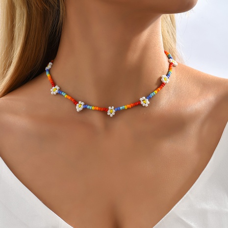 Bohemien Blume Kunststoff Harz Perlen Halskette's discount tags