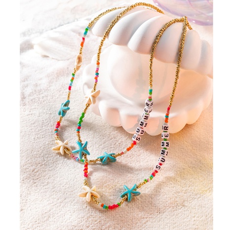 Fashion Letter Beaded Star Necklace's discount tags