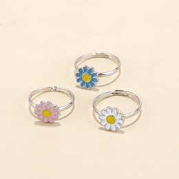 S Blume Metall Emaille Offener Ringpicture8