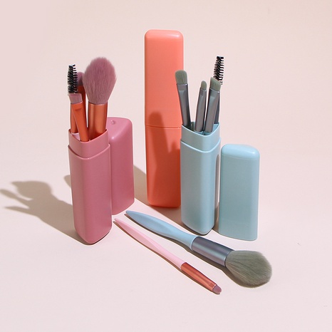 Mode Orange Rose Bleu Fibre Artificielle Manche En Bois Sets D'outils De Maquillage 1 Jeu's discount tags