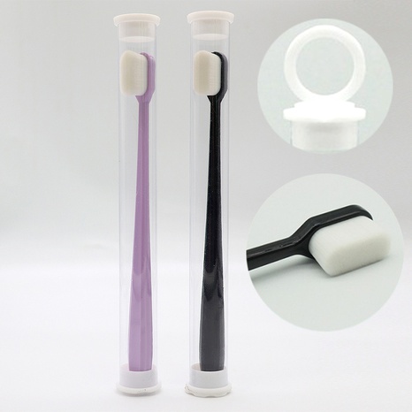 Moda Púrpura Negro Fibra Artificial manija de plastico Cepillo de dientes 1 Pieza's discount tags