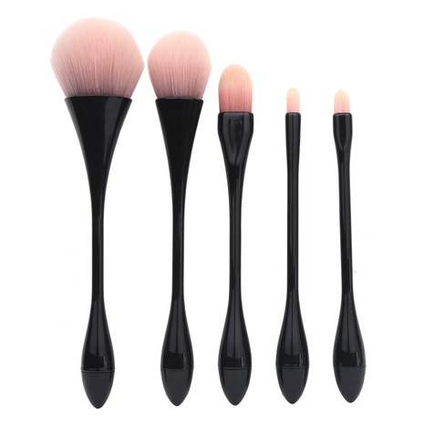 Mode Le Noir Fibre Artificielle Poignée En Plastique Sets D'outils De Maquillage 1 Jeu's discount tags
