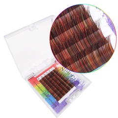 Multi-color mixed densely packed fiber graft false eyelashes