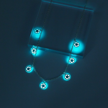 Sky Blue Luminous Chain Style Necklace—8