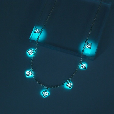 Sky Blue Luminous Chain Style Necklace—9