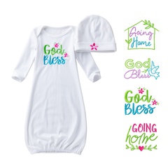 Einfacher Stil Brief 100% Baumwolle Falten Baby-Nachthemd Baby Kleidung