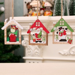 Weihnachten Weihnachtsbaum Schneemann Holz Gruppe Hängende Ornamente