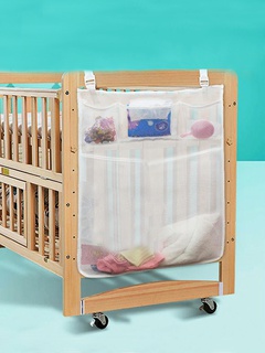 Bolsa para colgar en la pared de almacenamiento junto a la cama para niños transparente blanca simple
