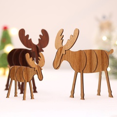 Weihnachten Reh Holz Gruppe Ornamente