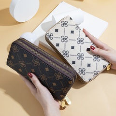Fashion Geometric Printing Square Zipper Clutch Bag Long Wallet