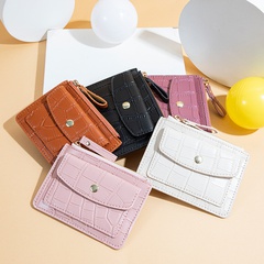 Fashion Plaid Solid Color Square Zipper Small Wallet Clutch Bag