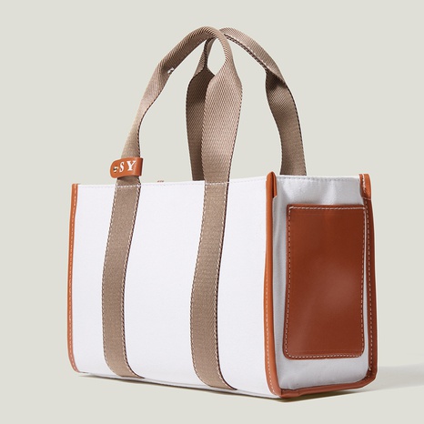 Basic Stripe Square Open Shoulder Bag's discount tags
