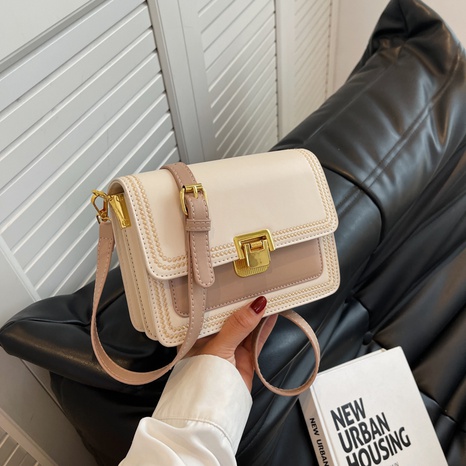 Fashion Solid Color Square Lock Crossbody Bag's discount tags