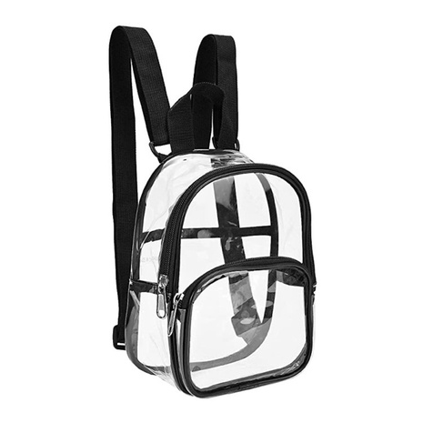 Streetwear Solid Color Transparent Square Zipper Fashion Backpack's discount tags