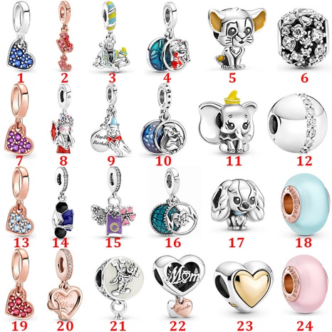 Princess Cute Animal Cartoon Silver Plating Crystal Scattered beads's discount tags
