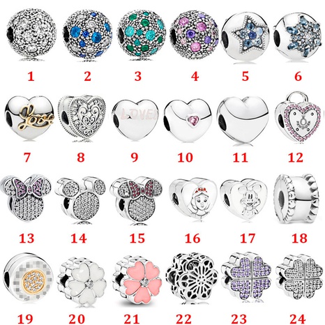 Princess Luxurious Heart Shape Petal Silver Plating Crystal Scattered beads's discount tags