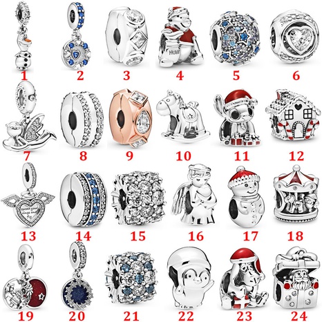 Cute Animal Cartoon Silver Plating Crystal Scattered beads's discount tags