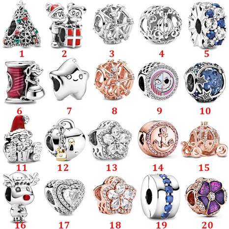 Princess Cute Geometric Star Snowflake Silver Plating Zircon Scattered beads's discount tags