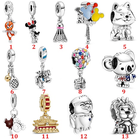 Cute Animal Letter Silver Plating Zircon Scattered beads's discount tags