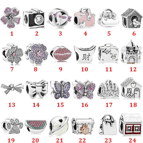 Fashion Flower Butterfly Silver Plating Crystal Scattered beads's discount tags