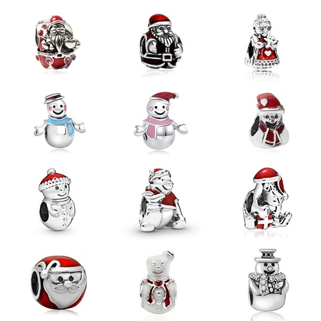 Hengmei cuentas de Navidad DIY pequeño burro oso muñeco de nieve Santa Claus personaje de dibujos animados pulsera Accesorios's discount tags