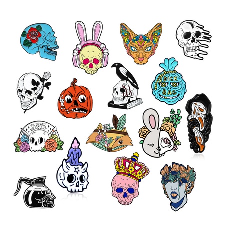 Simple Style Cartoon Character Alloy Skull Brooches's discount tags