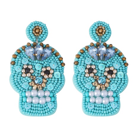 Fashion Skull Imitation Pearl Beaded Acrylic Drop Earrings 1 Pair's discount tags