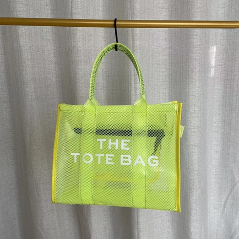 Fashion Letter Transparent Square Zipper Tote Bag's discount tags