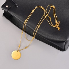 Fashion Letter Titanium Steel Pendant Necklace Layered Plating Stainless Steel Necklaces