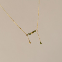 Elegant Geometrisch Titan Stahl Halskette Überzug Künstlicher Kristall Edelstahl Halsketten