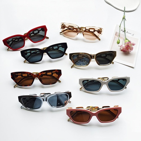 Unisex Fashion Solid Color Pc Resin Cat Glasses Sunglasses's discount tags
