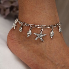 Fashion Geometric Starfish Shell Alloy Plating Anklet 1 Piece