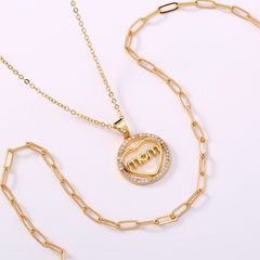 Einfacher Stil Runden Kupfer Geschichtete Halskette Überzug Eingelegter Zirkon Kupfer Halsketten