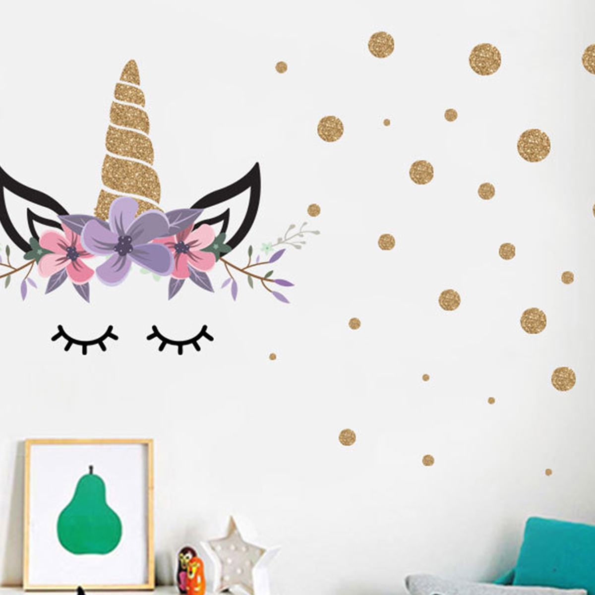 Cute Unicorn Home Decoration Dorm Room Wall Stickerspicture3