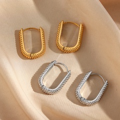 Fashion Geometric Stainless Steel Earrings Plating Gold Plated Stainless Steel Earrings