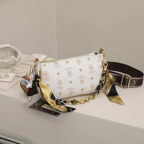 Fashion Printing Ribbon Chain Zipper Crossbody Bag's discount tags