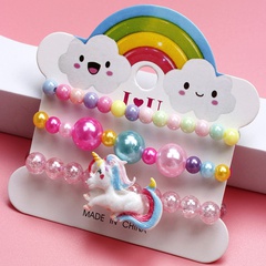 Cartoon Style Unicorn Plastic Beaded Bracelets