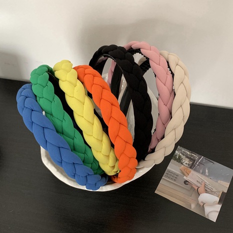 Simple Style Solid Color Cloth Hair Band's discount tags