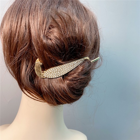 Elegant Geometric Alloy Inlay Rhinestone Hair Clip 1 Piece's discount tags