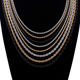 Europische und amerikanische Edelstahl Galvanik MultiSize Twisted Seil Halskette Twist Kette Grohandelpicture29