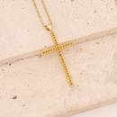 Fashion Cross Stainless Steel Copper Pendant Necklace Inlay Zircon Stainless Steel Necklacespicture11