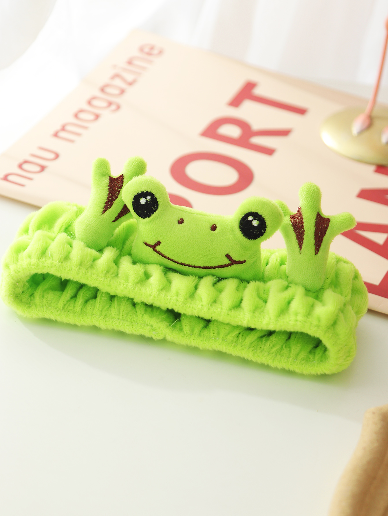 fashion printed Lovely Cartoon Frog shaped stitching Headband2