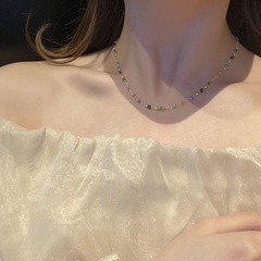 Mode Geometrisch Künstlicher Kristall Perlen Halskette