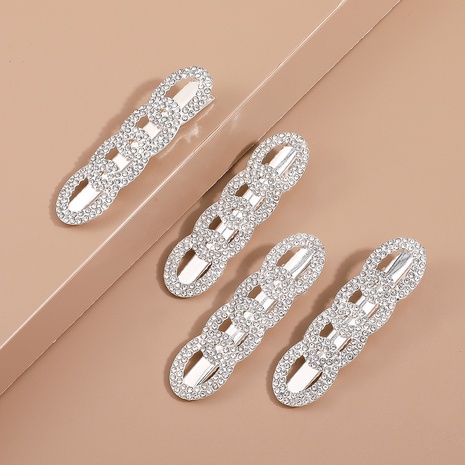 Moda Irregular Aleación Diamantes De Imitación Artificiales Pinza Para El Cabello 4 Piezas's discount tags