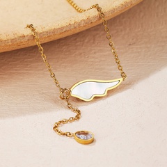 Elegant Wings Titanium Steel Pendant Necklace Plating Shell Stainless Steel Necklaces
