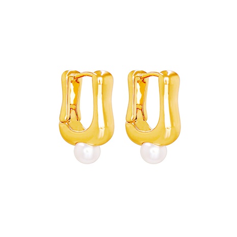 Mode Einfarbig Kupfer Ohrringe Überzug Künstliche Perlen Kupfer Ohrringe's discount tags
