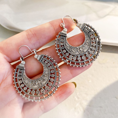 Ethnic Style Geometric Alloy Plating Hoop Earrings's discount tags