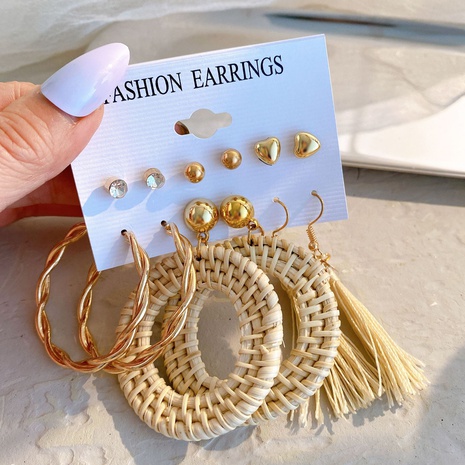 Bohemian Twist Alloy Plating Artificial Rhinestones Earrings's discount tags